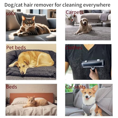 Roller Pet Hair Remover Lint Brush with Self-Cleaning Fur Bin