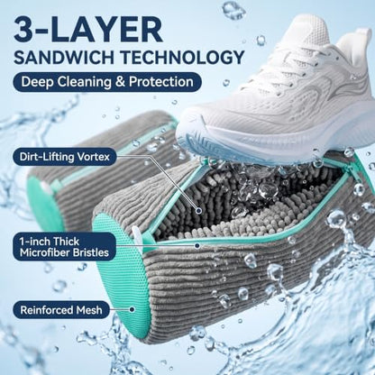 Shoes Washing Bag(2Pcs) Durable Sneaker Laundry Bag for Washer Dryer (Grey) - color: Grey