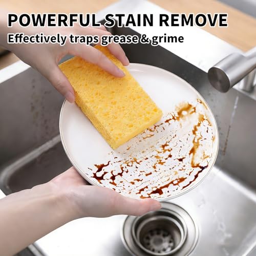 Kitchen Sponges Compressed Cellulose Sponge, Non Scratch Natural Dish Sponge for Kitchen Cleaning Sponges for Dishes Bathroom Cars Pop-up Cleaning Sponge,16 PCS - color: Multicolor 16 Pack