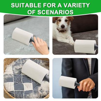 Lint Roller for Pet Hair 500 Sheets Extra Sticky Pet Hair Remover for Clothes Furniture Carpet Cleaner Cars Dogs Travel-Friendly Grip Handle White - size: 2 Rollers 500 Sheets White