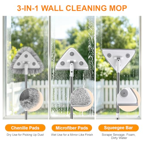 MUEE Window Squeegee with 78" Extension Pole, High Reach Window Cleaner