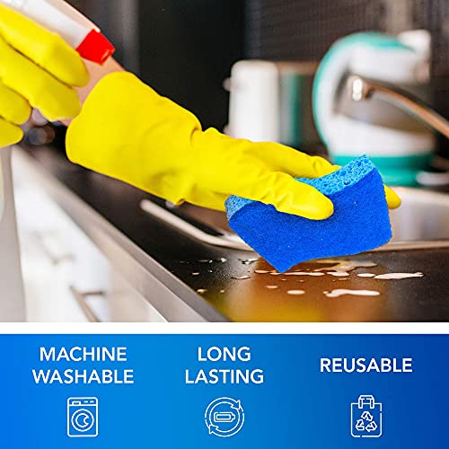 Ditto Non-Scratch Scrub Sponges (6 Pack) - Durable and Long Lasting - Safe On All Surfaces… - color: Blue