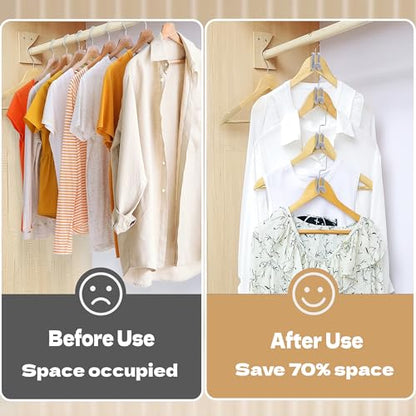 Mlici 60 Pcs Space Saving Hanger Connector Hooks for Closet Organizer, Gray - color: Gray
