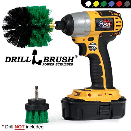 2 Piece Green Medium Stiffness Drill Rotary Cleaning Drillbrushes - color: Green