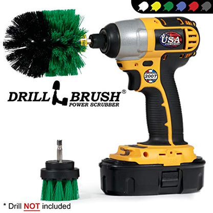 2 Piece Green Medium Stiffness Drill Rotary Cleaning Drillbrushes - color: Green