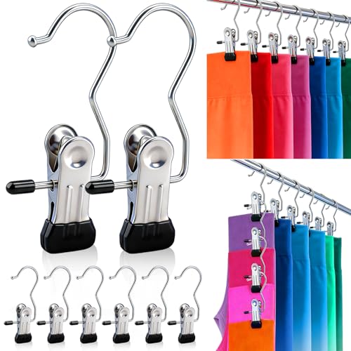 30 Pack Pants Hangers with Clip，Legging Organizer and Jean & Shorts Hangers - color: Black1