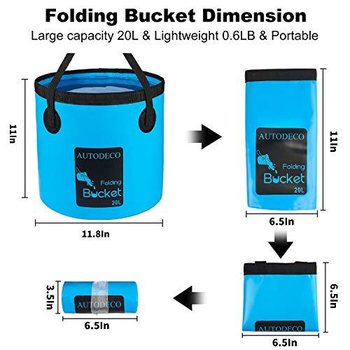 Collapsible Bucket 5 Gallon Container Folding Water Bucket Portable Wash Basin - color: 3pcs-blue & Orange & Green