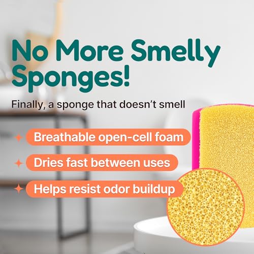 3-in-1 Silicone Scrubber Sponge with Squeegee – Non-Scratch Kitchen Sponge for Dishes, Sink & Bathroom, Quick-Dry, Reusable Cleaning Tool (Teal +Yellow) - color: Teal +Yellow