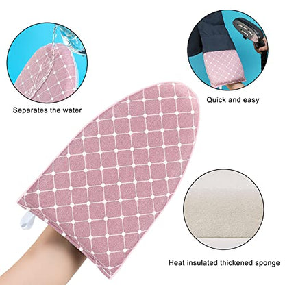 Garment Steamer Ironing Gloves Anti Steam Glove Heat Resistant Garment Steamer Mitt, Garment Steam Accessories for Clothes，Pink, 2PCS