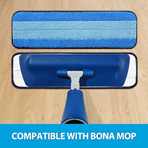 3 Pack Microfiber Cleaning Pads for Bona Mop, Safe for Hardwood and Hard-Surface Floors, Reusable Microfiber Mop Pads for 18 Inch Mop, No Residue, Super-Absorbent, Over 500 Machine Washes, Mr. Scrub - size: 3 Pack