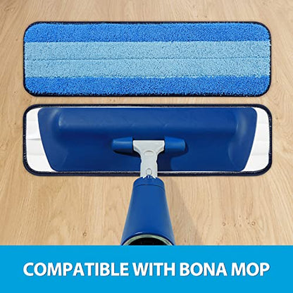 3 Pack Microfiber Cleaning Pads for Bona Mop, Safe for Hardwood and Hard-Surface Floors, Reusable Microfiber Mop Pads for 18 Inch Mop, No Residue, Super-Absorbent, Over 500 Machine Washes, Mr. Scrub - size: 3 Pack