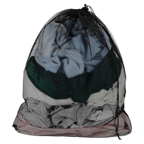 uxcell Mesh Laundry Bag, 15.7x19.7" Large Drawstring Net Laundry Bag Coarse Mesh for Washing Machine for College,Dorm, Travel, Family and Apartment Residents, Black - color: Black, size: 15.7x19.7"