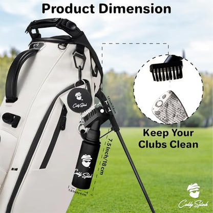 Caddy Splash Golf Club Groove Brush Cleaner with Water, Retractable Clip