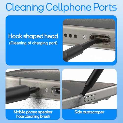 32-in-1 Keyboard Cleaning Kit iPhone Charging Port Speaker Cleaner - color: Black