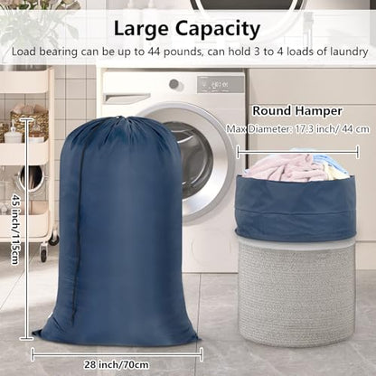OTraki 28x45 Inch Laundry Bag, Dirty Clothes Travel Wash Bag - color: Navy Blue