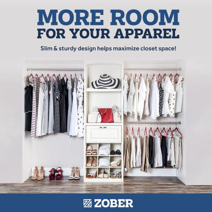 Zober Burgundy Velvet Hangers 50 Pack, Slim Non Slip Clothes Hangers - color: Burgundy, size: 50 Pack