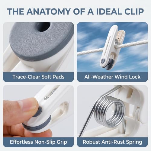 12 Pack Laundry Hooks, Multi Hanging Clips for Closet Organizer, Windproof Drying Rack Accessories for Pants, Socks, Towels, Hats