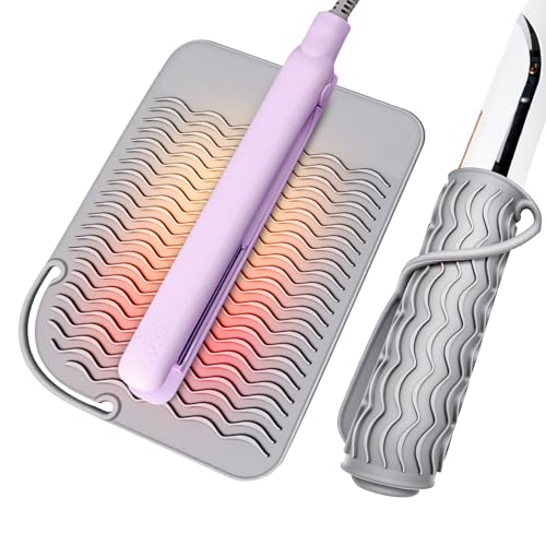 TENOC Heat Resistant Mat for Curling Iron & Flat Irons, Gray