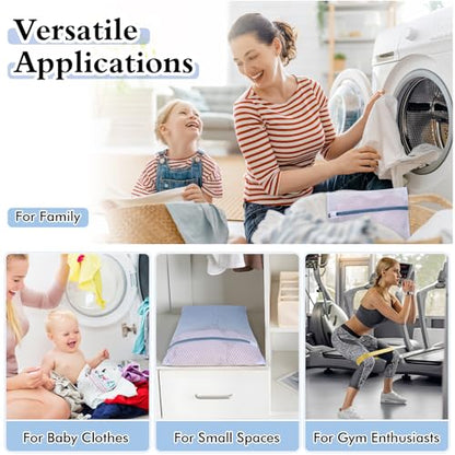 Heavy-Duty Honeycomb Mesh Laundry Bags, 5-Pack (3×12x16" + 2×16x20"), Delicates Protector for Lingerie & Baby Clothes - size: M3L2