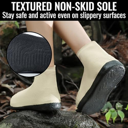 Rain Shoe Covers Waterproof Reusable Galoshes Overshoes - color: Milk White, size: XX-Large