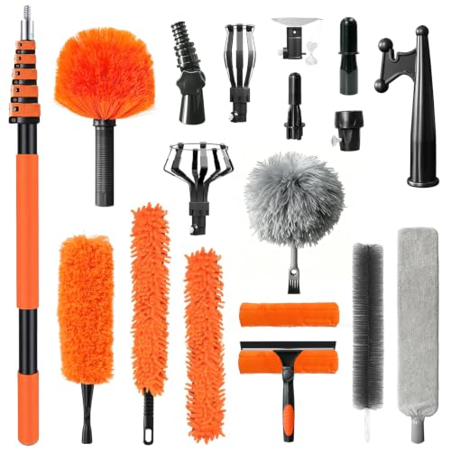 26FT High Reach Duster Cleaning Kit with Extension Pole 4-21FT