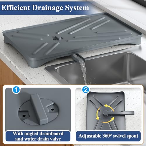 SNTD Dish Drying Rack for Kitchen Counter, 11.8" W x 16.7" L, Silver - color: Silver