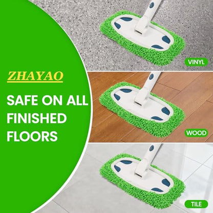Sweeper Mop System with 3 Reusable Microfiber Mop Pads