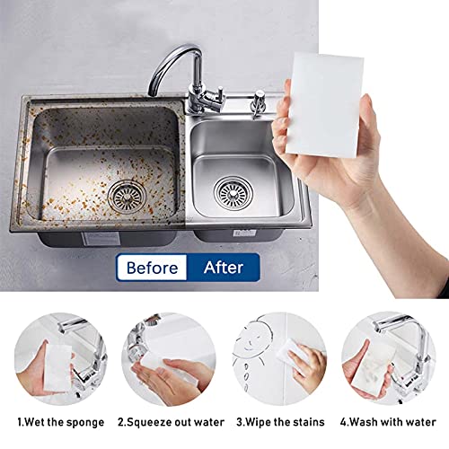100Pack Magic Sponge Eraser, Extra Large Melamine Foam Sponge, Multi-Functional Household Cleaning Sponges, No Scratch Cleaning Pads for Kitchen, Oven, Bathroom, Bathtub, Sink, Wall, Shoes