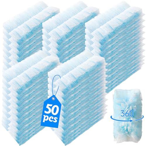 50 Count 360° Heavy Duty Duster Refills Compatible with Swiffer, Larger -Extra Thick Electrostatic Disposable dusters Refill for Electronics, Furniture, Blinds, Ceiling Fans, Unscented - color: Blue