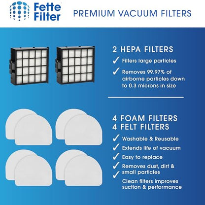 AZ4000 Replacement filter set compatible with Shark Detect Pro Max Upright Vacuum Models AZ4000 AZ4002 AZ4000C AZ4002W 2 Hepa Filters + 4 Foam & Felt Sets part # XFFKAZ4000 & XHFAZ4000 - size: 2 HEPA + 4