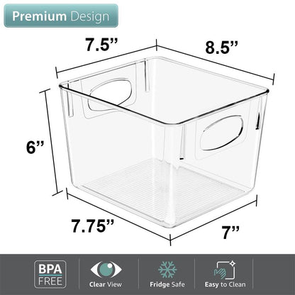 Sorbus Fridge Organizers and Storage, Clear Plastic Bins (Medium, 2 Pack) - size: Medium, style: 2 Pack