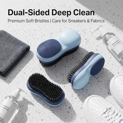 Dual Sided Soft Bristle Cleaning Brush, Iceberg Blue