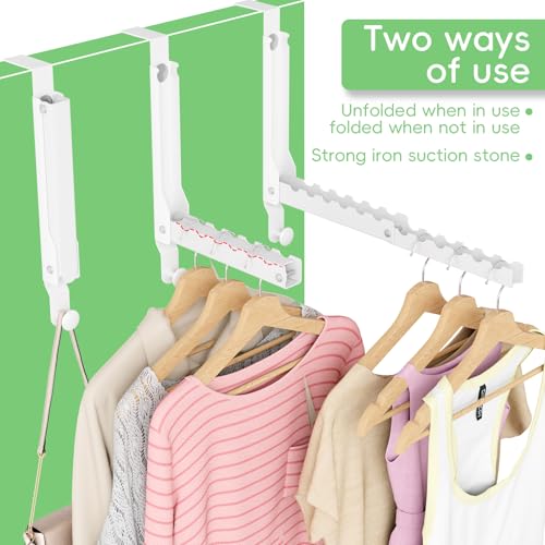Foldable Over the Door Hooks, Over the Door Hanger for Space Saving - color: White-1(UP)