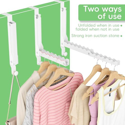 Foldable Over the Door Hooks, Over the Door Hanger for Space Saving - color: White-1(UP)