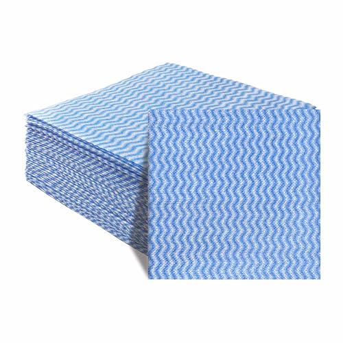 JEBBLAS Handi Wipes Reusable Cloths Dry Cleaning Cloths Dish Towel Kitchen Towel Handy Cleaning Wipes,Pack of 50, Blue - color: Blue