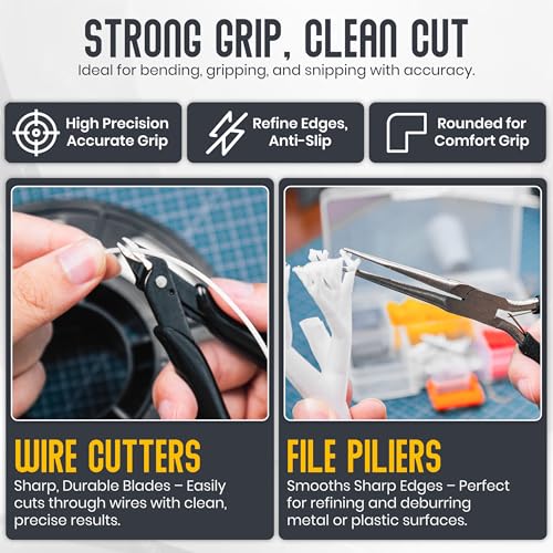 64 Pcs 3D Printer Tools Kit - 3D Printing Accessories with Nozzle Cleaning Needle Set - Scraper - Micro Cutter - Deburring Tool - Knife Set - Flat File and Brushes - Portable Storage Tool Bag Case - color: 64PCS