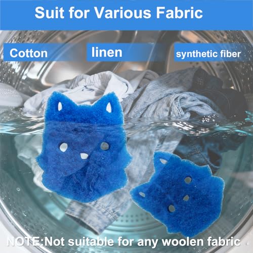Pet Hair Remover for Laundry, 6PCS Reusable Dog & Cat Hair Remover Tool - color: Blue, size: cat face