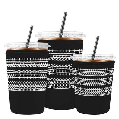 Iced Coffee Sleeve Reusable Neoprene Cup Sleeves, Letters - color: Letters