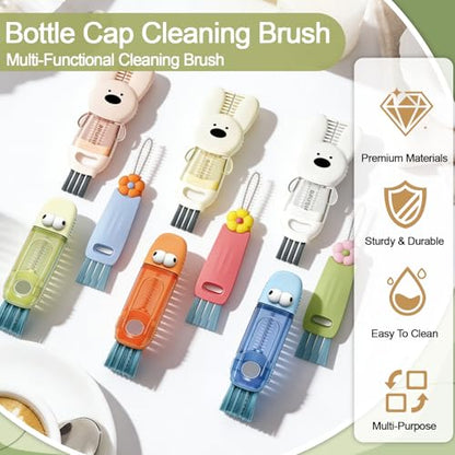 9pcs Cup Lid Gap Cleaning Brush 3 in 1 and 4 in 1 Bottle Gap Cleaner Brush Multifunctional Lid Cleaner Cup Cleaner Brushes for Bottle Gaps, Tumblers, Travel Mug Caps