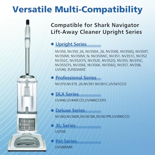 Filters for Shark Vacuum Navigator Lift Away NV360 NV352 NV356E ZU503AMZ - style: 4 Foam & Felt Filters