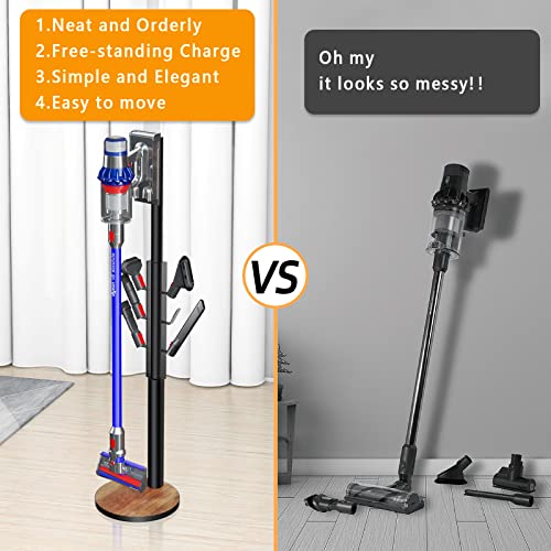 XIGOO Docking Station Holder Freestanding Vacuum Stand Rack with 6 Hooks - color: Black, style: Black with 6 Hooks