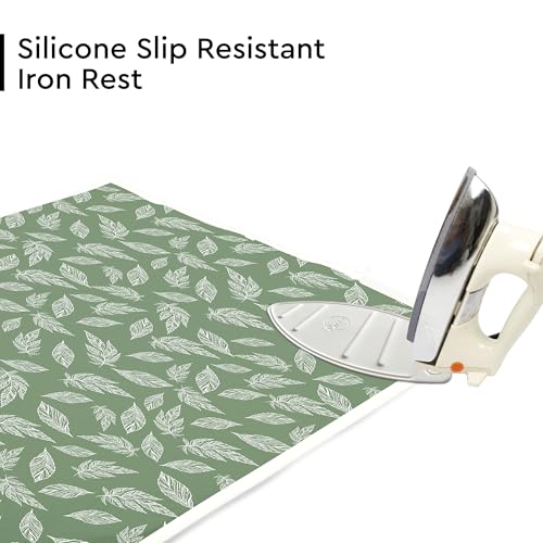Encasa XO Ironing Mat, Heat Resistant Pad 48"x28" Big Leaves Green - color: Big Leaves Green, size: Large