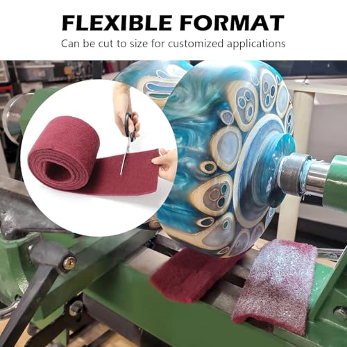 Maroon General Purpose Scuff Pads, Scuffing, Scouring Pad, Sanding, Paint Primer Prep Scratch - Surface Preparation Pad Car Auto Body Woodworking 7447-Premium, 5 Inches * 7-1/2 Feet - color: Maroon, style: 5 Inches * 7-1/2 Feet