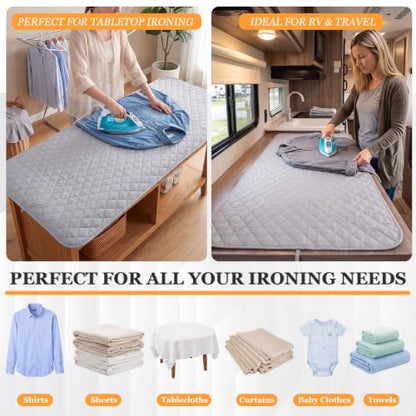 Tegeme 30 x 60 Inch Ironing Mat, Heat Resistant Foldable Iron Board Pad - size: 30×60 Inch