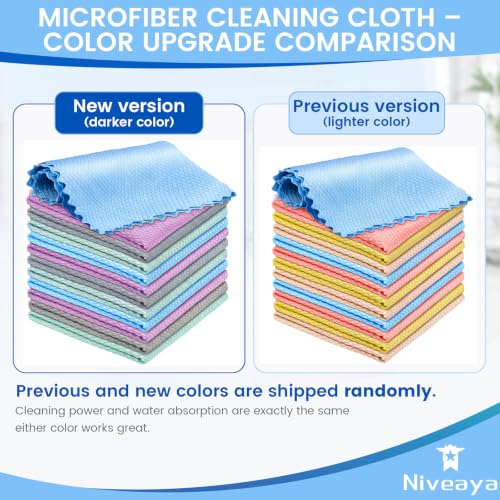 Niveaya 12 Pack Reusable Fish Scale Cloth, Microfiber Glass Cleaning Cloth - color: Color Shipped Randomly