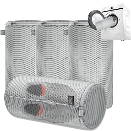 Shoe Washing Machine Bag, Large Laundry Bag for Sneaker, Grey, 8x15", 4Pcs - color: Grey, size: 4XL(8x8x15")