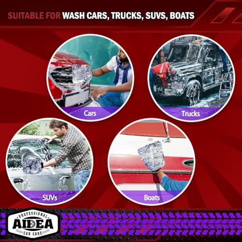 AIDEA Car Wash Mitt Microfiber, 1PK Wheel Cleaner Mitts, 7.12''X10.14'' - color: Dark Blue, size: 1PK-7.12''X10.14''