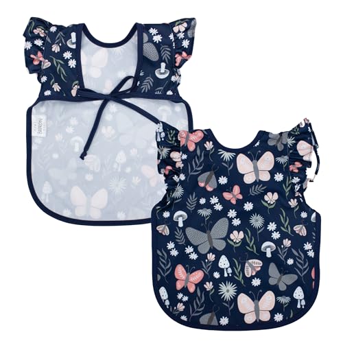 BapronBaby Flutter Baby Led Weaning Infant Feeding Bib Crafting Smock 6M-5T - color: Butterfly Garden, size: Baby/Toddler 6m-3T