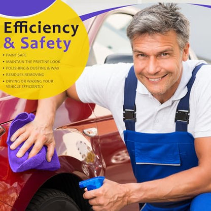 Nuenen Car Microfiber Clean Cloths, Purple, 16 x 16 Inch, 60 Pcs - color: Purple, size: 16 x 16 inches