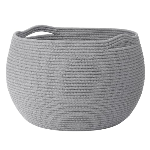 Goodpick Large Toy Storage Basket for Kids, Round, 15.7" x 10.5", Grey - color: Gray, size: 15.7"D x 10.5"H